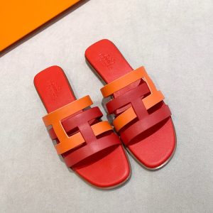 Alternative view of Hermes Amore Slides Women Calfskin In Red