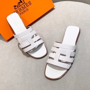 Alternative view of Hermes Amore Slides Women Calfskin In White