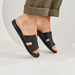 Alternative view of Hermes Izmir Slides Men Calfskin In Black