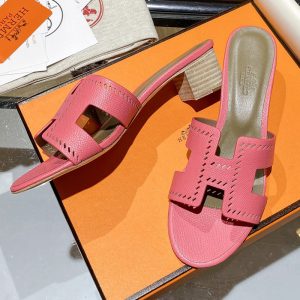 Alternative view of Hermes Oasis Slides Women Hollow Leather In Pink